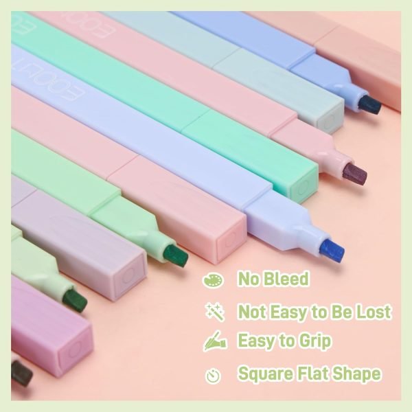 wholesale eoout 18pcs aesthetic cute pastel highlighters with assorted colors, bible highlighters and pens no bleed, soft chisel tip, dry fast, easy to hold for journal notes school office supplies (morandi) free samples