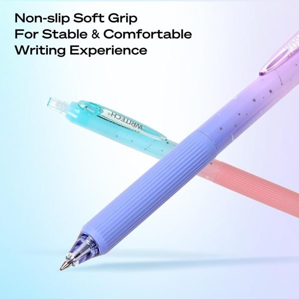 wholesale writech gel pens fine point: 0.7mm black ink retractable 6ct smooth writing with aesthetic gradient color barrel for journaling note taking silent click no smear nebula pen set free samples