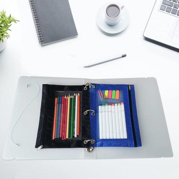 wholesale yoeejob pencil pouch for 3 ring binder, binder pouches with zipper bulk, pen holder case with clear window school class office organizers, 24 pack, black free samples