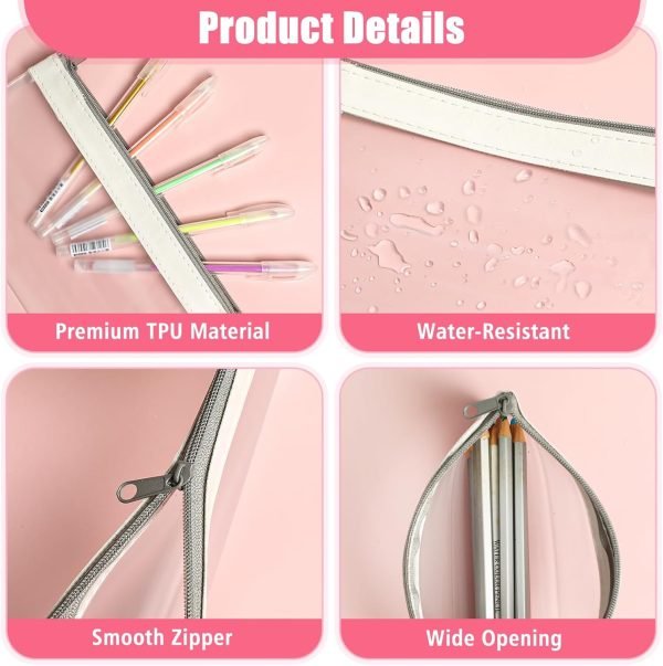 wholesale 4 pack clear pencil pouch, cute pencil case pouch, pencil bag with zipper, teen portable pencil pouch for school & stationery supplies free samples