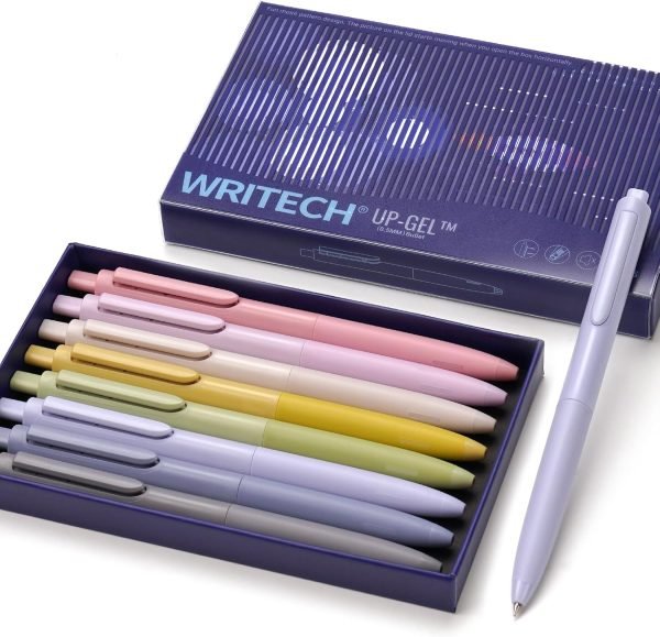 wholesale writech 0.5mm gel pens, 8ct - silent retractable pens for journaling, drawing, and writing - no smear, smudge, or bleed free samples