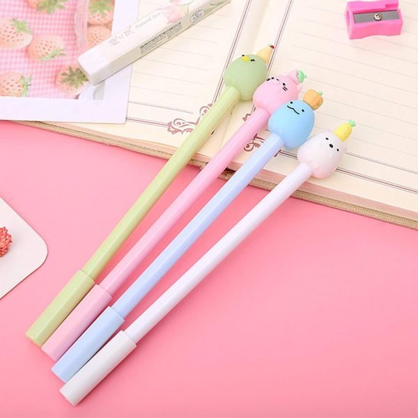 wholesale krizjues 12 pcs fruit cartoon animal pens, kawaii school supplies pens cute gel ink pens boys girls pens suitable for writing, gifts for children and teachers, black refill 0.5mm free samples