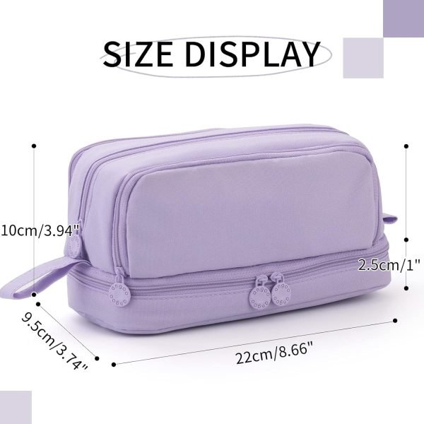 wholesale cicimelon large capacity pen pencil case with 4 compartments, multi-slot pencil pouch bag aesthetic school supplies organizer for teen girls, women, adults (purple) free samples