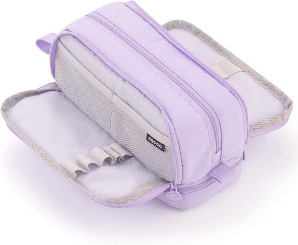 wholesale cicimelon large capacity pen pencil case with 4 compartments, multi-slot pencil pouch bag aesthetic school supplies organizer for teen girls, women, adults (purple) free samples