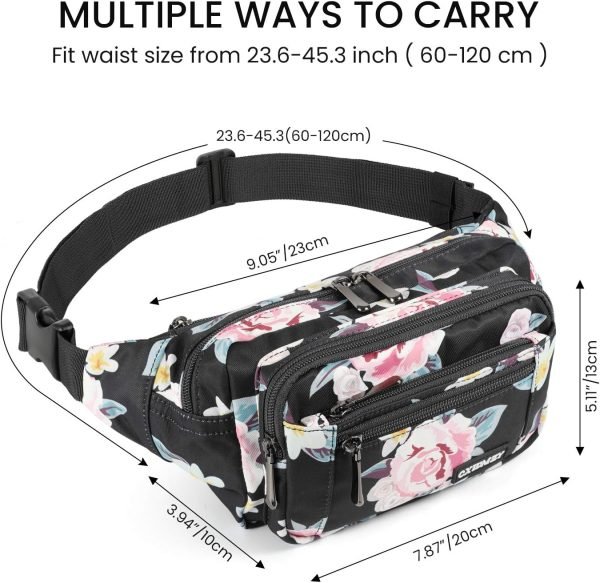 wholesale cxwmzy fanny packs for women & men waist pack hip bum bag with multi-pockets large capacity waterproof casual bum bag for disney traveling casual cycling running hiking free samples