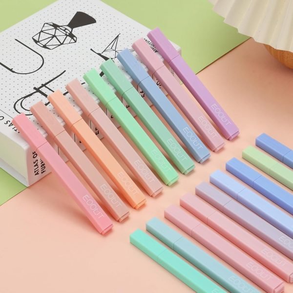 wholesale eoout 18pcs aesthetic cute pastel highlighters with assorted colors, bible highlighters and pens no bleed, soft chisel tip, dry fast, easy to hold for journal notes school office supplies (morandi) free samples