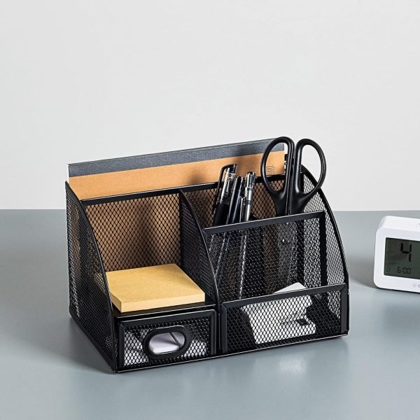 wholesale amazon basics mesh pen holder and organizer, black, ‎9.1" x 5.9" x 5.5'' free samples