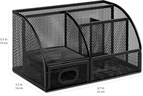 wholesale amazon basics mesh pen holder and organizer, black, ‎9.1" x 5.9" x 5.5'' free samples