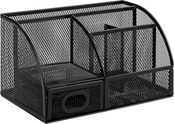 wholesale amazon basics mesh pen holder and organizer, black, ‎9.1" x 5.9" x 5.5'' free samples