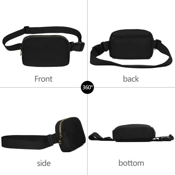 wholesale fanny pack crossbody bag for women and men, belt bag for hiking bum bag with adjustable strap, waist pack for running workout sports travel black free samples