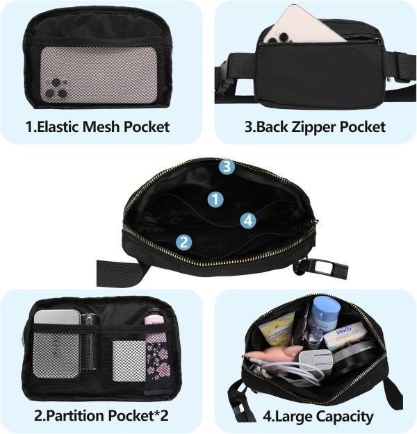 wholesale fanny pack crossbody bag for women and men, belt bag for hiking bum bag with adjustable strap, waist pack for running workout sports travel black free samples