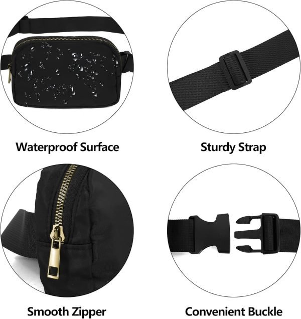 wholesale fanny pack crossbody bag for women and men, belt bag for hiking bum bag with adjustable strap, waist pack for running workout sports travel black free samples