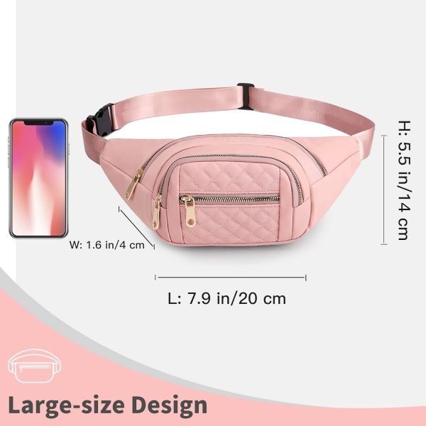 wholesale fanny packs for women fashionable stylish cute nylon designer fanny pack waterproof waist belt bag pouch chest sling fannypack's crossbody bags for women sport workout travel work (pink) free samples