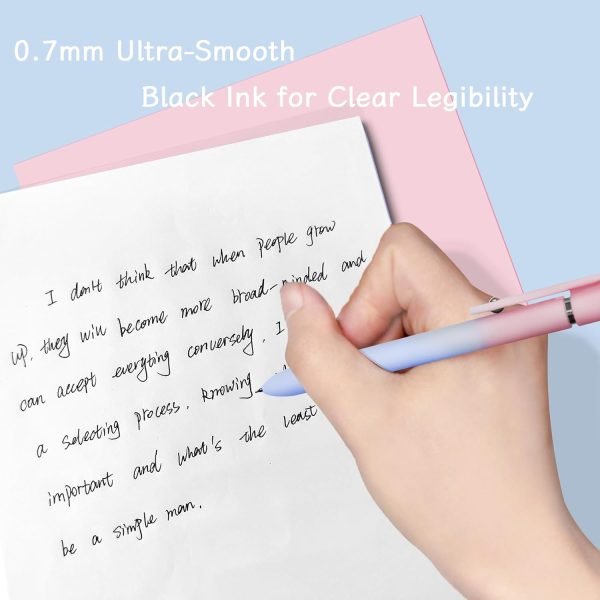 wholesale gel pens, 5 pcs medium point smooth writing pens cute pens for women, high-end series 0.7mm black ink pens for journaling note taking, school office supplies (5 pcs gradient morandi) free samples