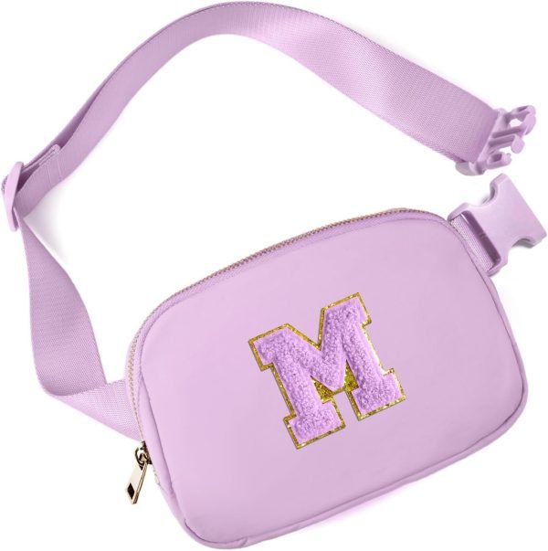 wholesale gitus gifts for 8 9 10 11 12 year old girls belt bag fanny pack crossbody bags with initial letter patch cute stuff birthday gifts for teen girls women personalized trend stuff (lavender-m) free samples