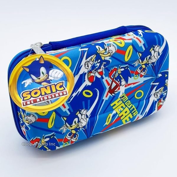 wholesale innovative designs sonic molded pencil case, blue free samples