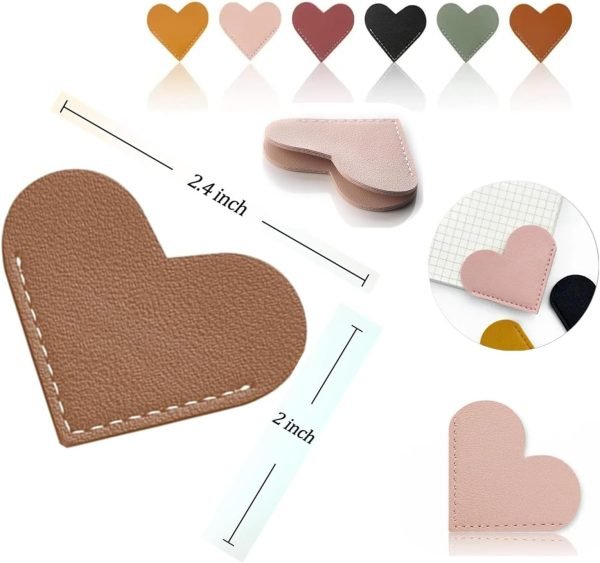 wholesale leather heart bookmarks cute corner page book marks for kids book accessories for reading lovers teacher gifts for women book lovers gifts 6pcs 2025 free samples