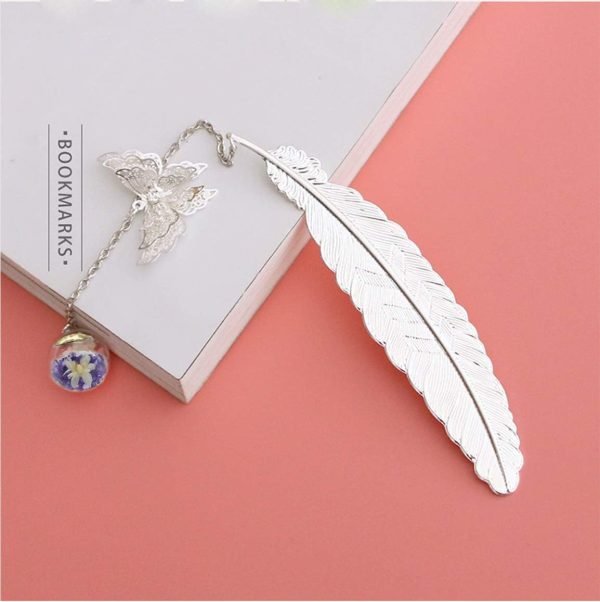 wholesale vintage-style metal feather bookmark with butterfly pendant birthday gifts for teachers women mothers day valentine's day christmas teacher gifts for women mom lady librarian readers book lover free samples