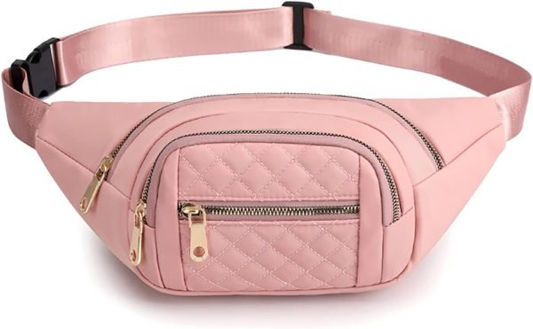 wholesale fanny packs for women fashionable stylish cute nylon designer fanny pack waterproof waist belt bag pouch chest sling fannypack's crossbody bags for women sport workout travel work (pink) free samples