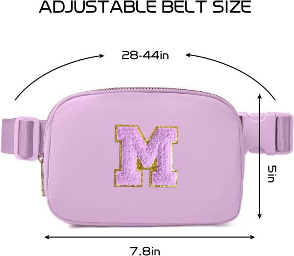 wholesale gitus gifts for 8 9 10 11 12 year old girls belt bag fanny pack crossbody bags with initial letter patch cute stuff birthday gifts for teen girls women personalized trend stuff (lavender-m) free samples