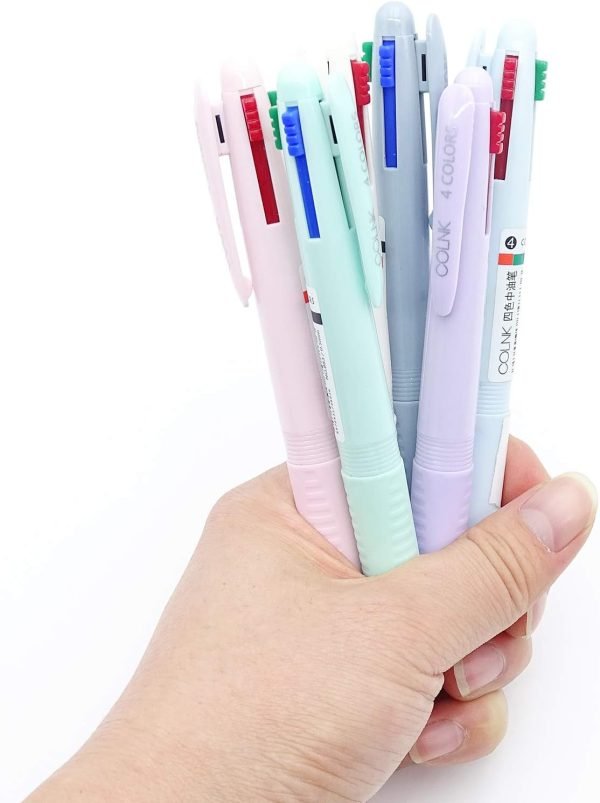 wholesale colnk multicolor ballpoint pen 0.5, 4-in-1 colored pens fine point,ballpoint gift pens for planner journaling,assorted ink, 6-count free samples