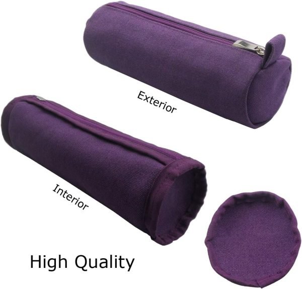 wholesale enyuwlcm heavy canvas stationery stylish simple pencil bag and durable compact zipper pencil case pouch 1 pack purple free samples