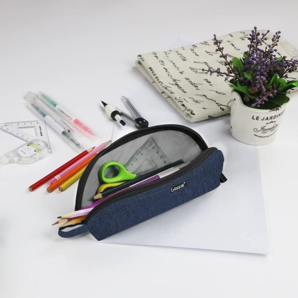 wholesale gloppie pencil bag aesthetic simple pencil case practical pencil pouch small pen holder office stationery back to school supplies, blue free samples