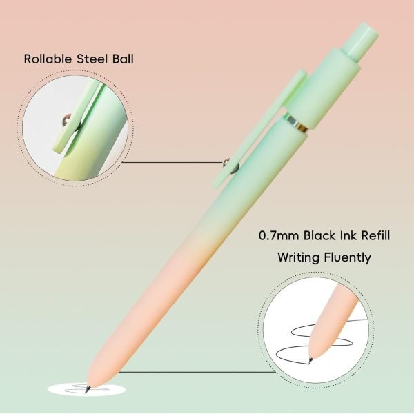 wholesale gel pens, 5 pcs medium point smooth writing pens cute pens for women, high-end series 0.7mm black ink pens for journaling note taking, school office supplies (5 pcs gradient morandi) free samples