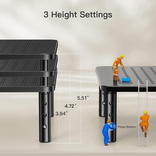 wholesale huanuo monitor stand, monitor stand riser 3 height adjustable, monitor riser with airflow vents, laptop stand for desk, laptop riser, desk organizer for monitor, 15.6" laptop, pc, printer free samples