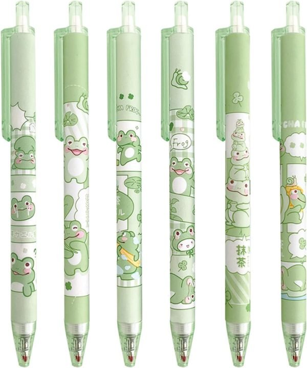 wholesale 6 pcs gel ink pens cartoon retractable pens cute animal pen 0.5mm ballpoint pen office school supplies for girls (frog) free samples