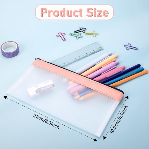 wholesale timart clear pencil pouch-3 pack, clear pencil case, pen holder with zipper for kids, clear makeup pouch, kids pencil pouch for office school supplies makeup travel accessories free samples