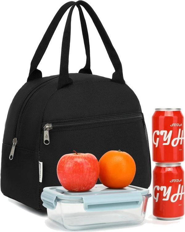 wholesale lunch bag women, lunch box for adult men kids girls, small cute lunchbox tote large capacity insulated lunch container cooler for work school picnic travel, black  with your logo & design