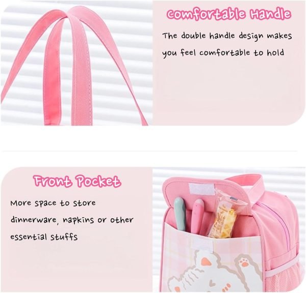 wholesale cute lunch bag kawaii aesthetic lunch bag for women insulated lunch box bag (purple bunny)  with your logo & design