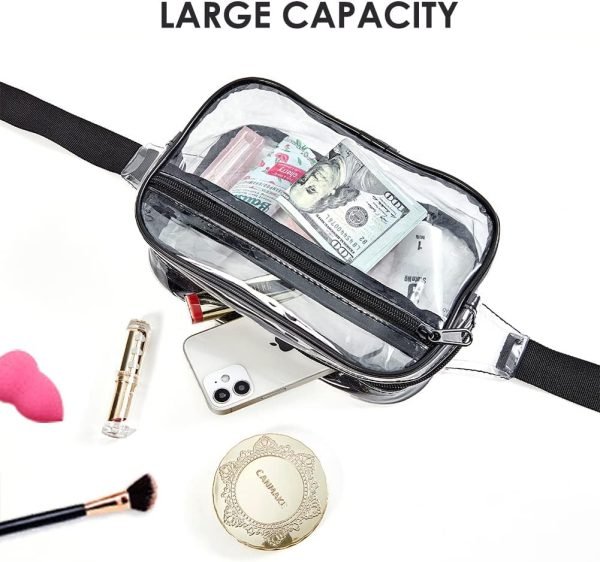 wholesale clearworld clear fanny pack for women men, stadium approved waist pack with adjustable strap,fashion belt bag for festival, games,travel and concerts free samples