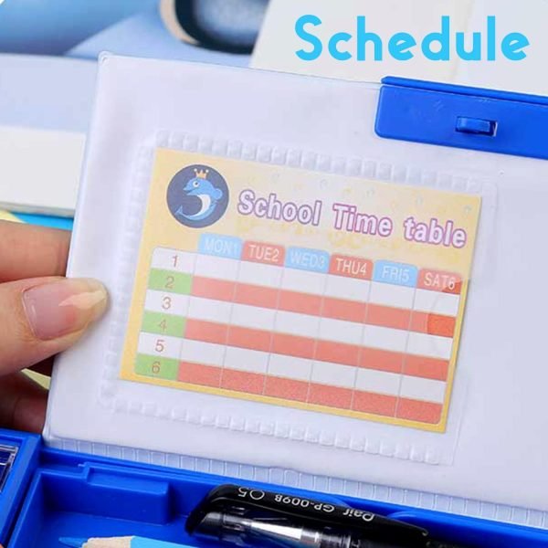 wholesale pop up multifunction pencil case, cute cartoon pen box organizer stationery with password lock, sharpener, schedule, whiteboard, school supplies, best birthday gifts for kids teens free samples