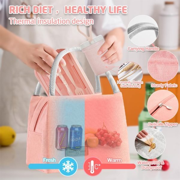 wholesale bento lunch box for kids, bento box adults lunch box leak-proof for kids toddler teens school, lunch box containers durable with lunch bag, cup, spoon, forks, dishcloth (pink set)  with your logo & design