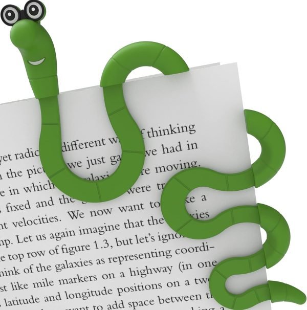 wholesale clip bookmarks for kids students women and men - wally the bookworm cool cute bookmark and page holder unique gift idea - funny book marker and reading accessory for book lovers (green) free samples