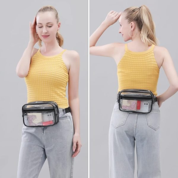 wholesale clearworld clear fanny pack for women men, stadium approved waist pack with adjustable strap,fashion belt bag for festival, games,travel and concerts free samples