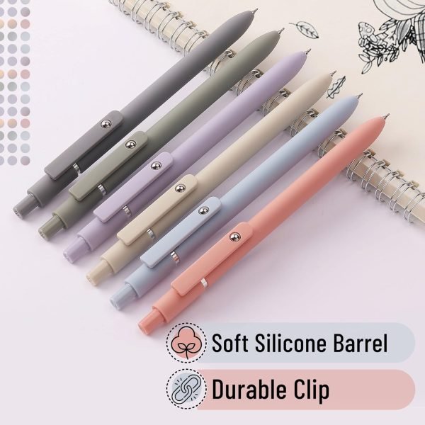 wholesale mr. pen - retractable fine point gel pens, 6 pack, morandi barrels, fast dry ink, cute aesthetic pens for journaling free samples