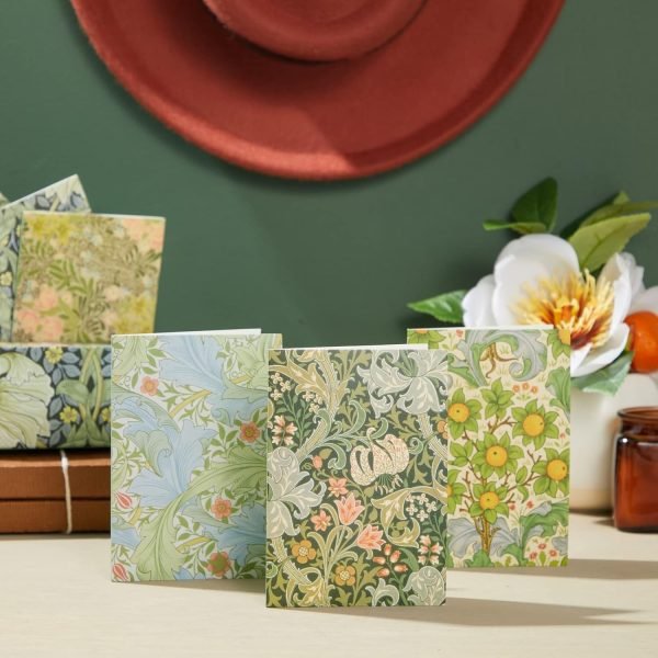 wholesale 36-pack stationery cards and envelopes, william morris floral pattern all occasion notecards, blank inside (5x3.5 in) free samples