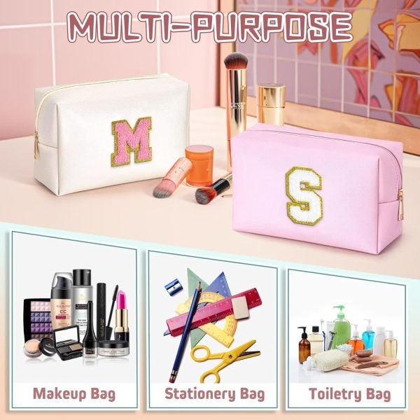 wholesale topeast christmas gifts for sister - stocking stuffers for women, small white makeup bag travel cosmetic bags travel toiletry bag airplane travel essentials for women (pearly white a) free samples