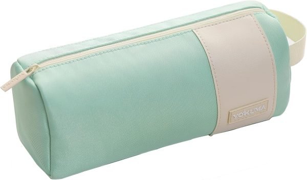 wholesale yokuma pencil case, large capacity aesthetic pencil pouch bag for college adults, office supplies stationery organizer, light green free samples