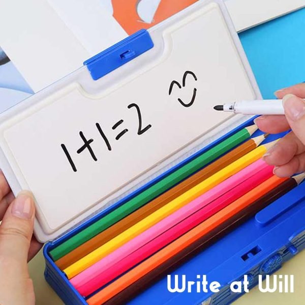 wholesale pop up multifunction pencil case, cute cartoon pen box organizer stationery with password lock, sharpener, schedule, whiteboard, school supplies, best birthday gifts for kids teens free samples