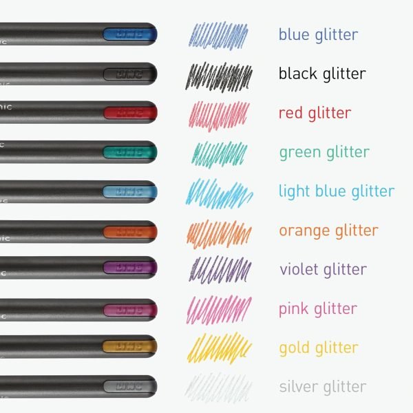 wholesale pentonic glitter gel pens, 10 count, 10 assorted colors, 1.0 mm medium point, smooth writing for journaling, notetaking & art projects (1002365) free samples