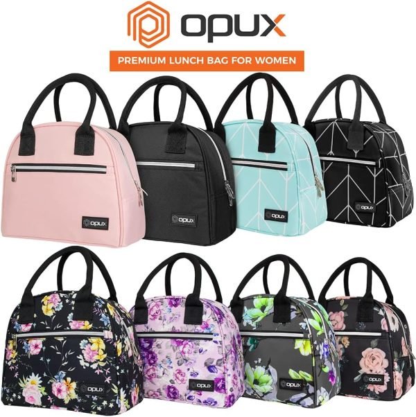 wholesale opux insulated lunch box women, lunch bag tote girls kids teen adult, cute soft lunch cooler container work school, reusable thermal food meal prep organizer lunch pail travel beach, light pink  with your logo & design