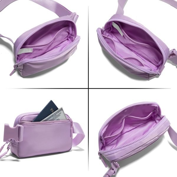 wholesale belt bag fanny pack crossbody bags for women two-way zip closure fashion waist packs with adjustable strap gifts for teenage girls sister gifts trend stuff (lavender) free samples