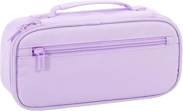 wholesale purple pencil case with handle, portable stationery case, pencil pouch, large pencil case for home, school &office free samples