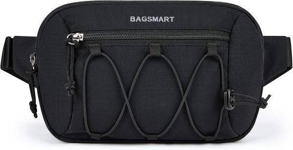 wholesale bagsmart fanny packs for women small belt bag with adjustable strap waist pack for running workout traveling hiking, black free samples