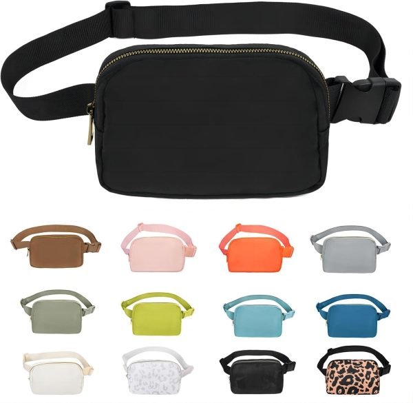 wholesale vorolo fanny pack christmas gift for women and men crossbody bag belt bag bum bag with adjustable strap for sports black free samples