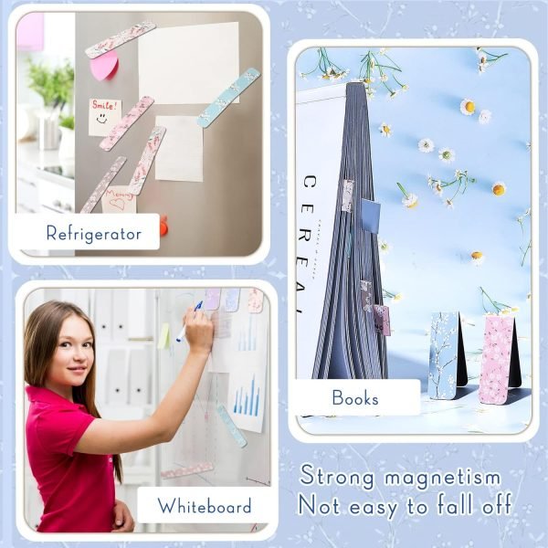 wholesale dianelhall 24 pcs magnetic bookmarks for women floral book markers for women flower magnetic bookmark assorted book magnets page markers clip magnetic bookmarks for books students women reading free samples